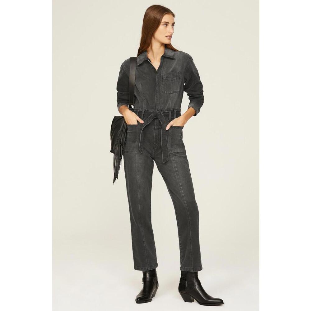 Hudson Black Denim Utility Jumpsuit Size S